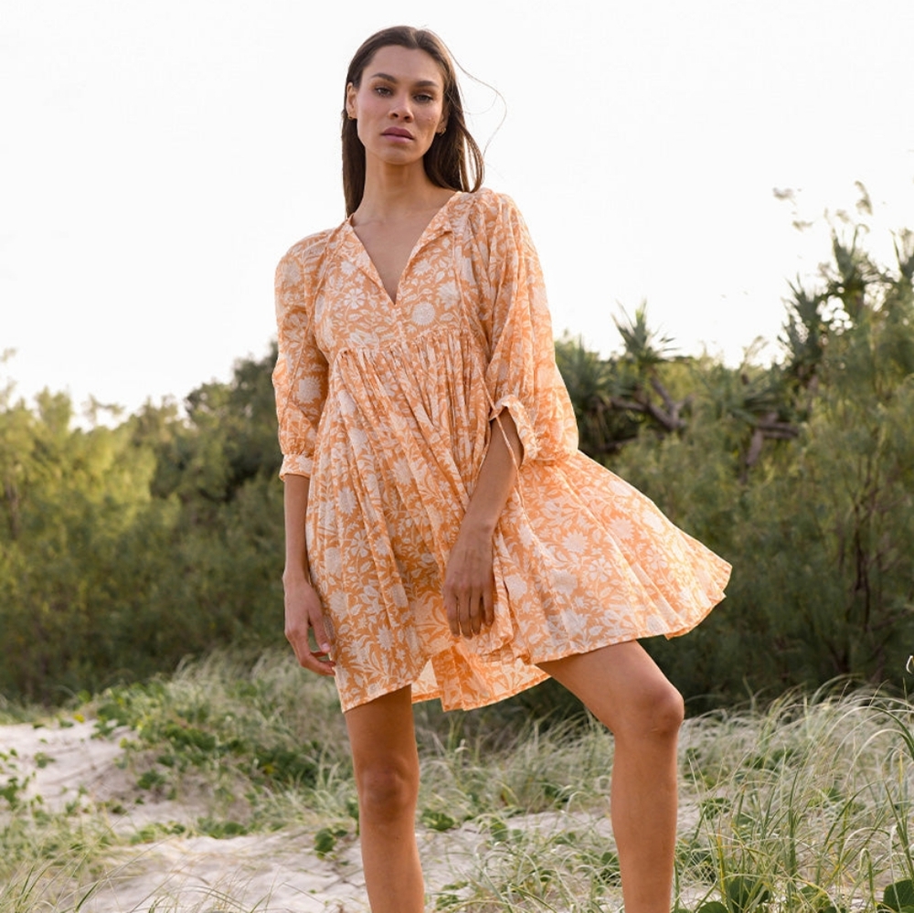 Kyra Mini Dress in Tangerine